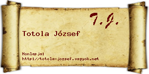 Totola József névjegykártya