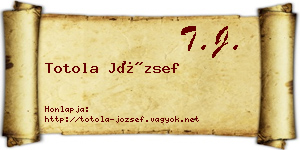 Totola József névjegykártya